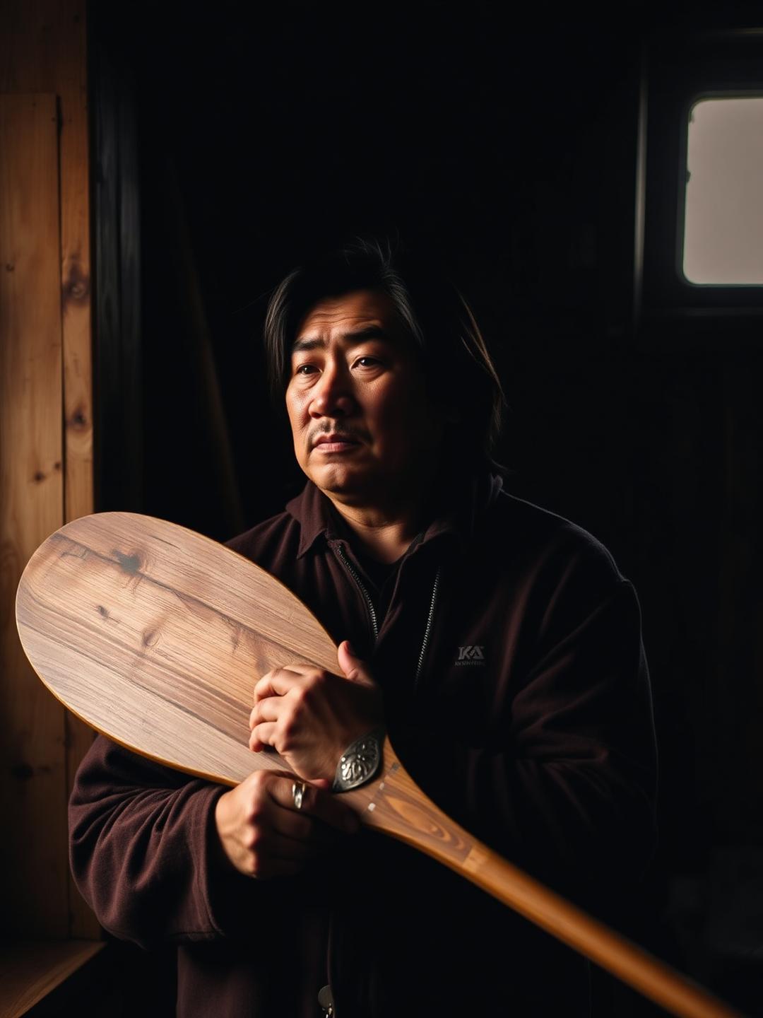 Benjamin Jacuk in his carving studio